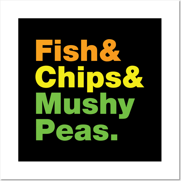 Fish & Chips & Mushy Peas. Wall Art by tinybiscuits